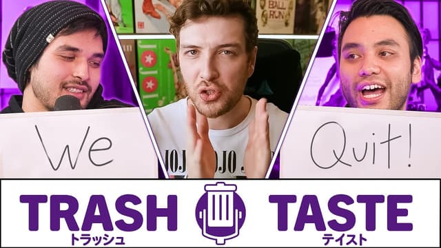 A youtube thumbnail wor We RUINED Our Friendship | Trash Taste #190