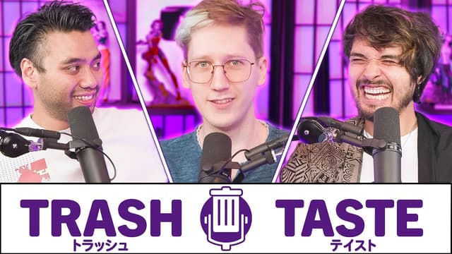 A youtube thumbnail wor Exposing Our Editor (ft. @Mudan)  | Trash Taste #173