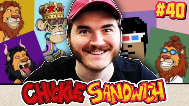 A youtube thumbnail wor Schlatt's Useless NFT Empire - Chuckle Sandwich EP. 40