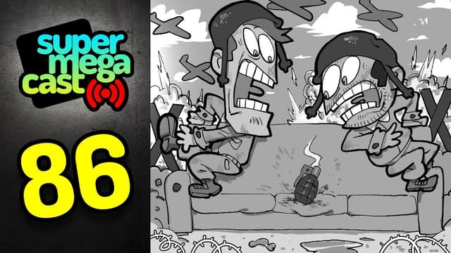 A youtube thumbnail wor SuperMegaCast - EP 86: Roasted