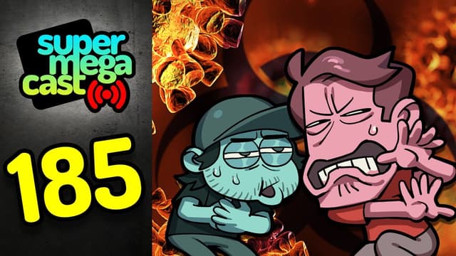 A youtube thumbnail wor SuperMegaCast - EP 185: Corona Lockdown