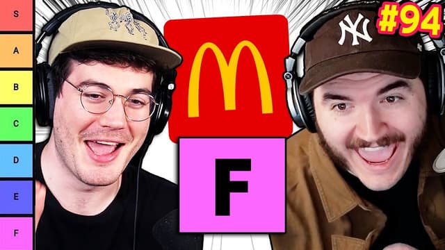 A youtube thumbnail wor We Ranked Every Fast Food Chain - Chuckle Sandwich EP 94