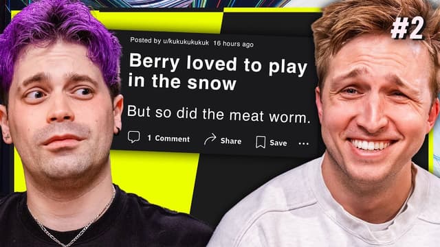 A youtube thumbnail wor Reading Bad 2 Sentence Horror Stories w\ Damien Haas | Smosh Mouth 2