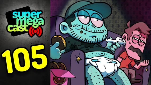 A youtube thumbnail wor SuperMegaCast - EP 105: Room Evacuation