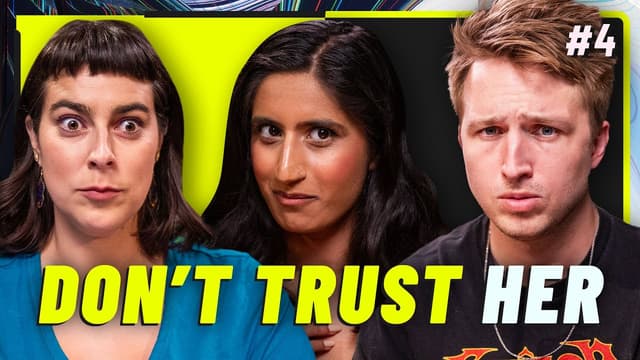 A youtube thumbnail wor Lying Is Fun w\ Arasha Lalani | Smosh Mouth 4